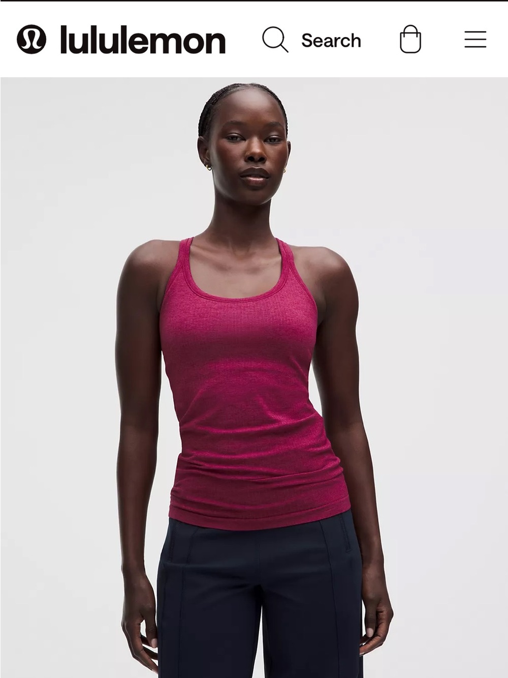 lululemon athletica Seamless Racerback Tank — Berry Size 10